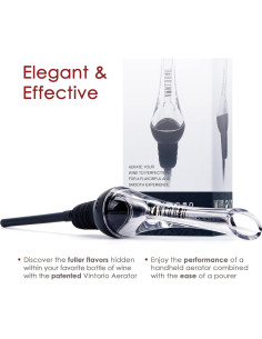 Aerador de Vino Vintorio Premium - Vertedor Sin Goteo Negro 2