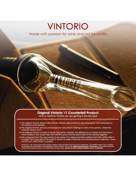 Aerador de Vino Vintorio Premium - Vertedor Sin Goteo Negro