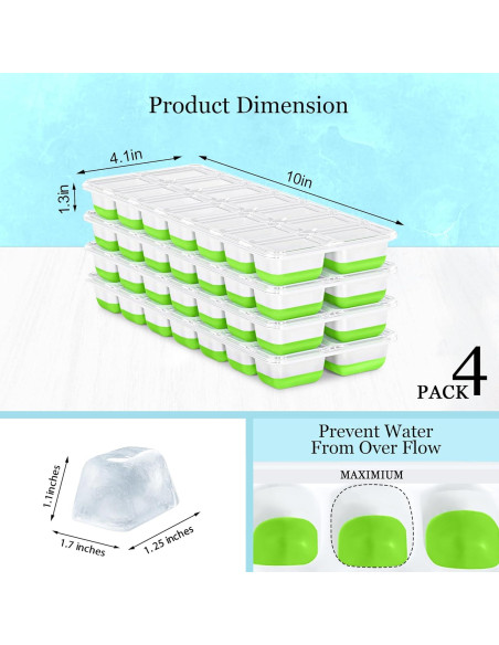 Bandeja de Hielo CKE Esenciales de Cocina Acogedora 4PK Verde