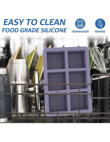 Bandeja de Hielo de Silicona Mossime 2 Piezas 5cm Cuadrados