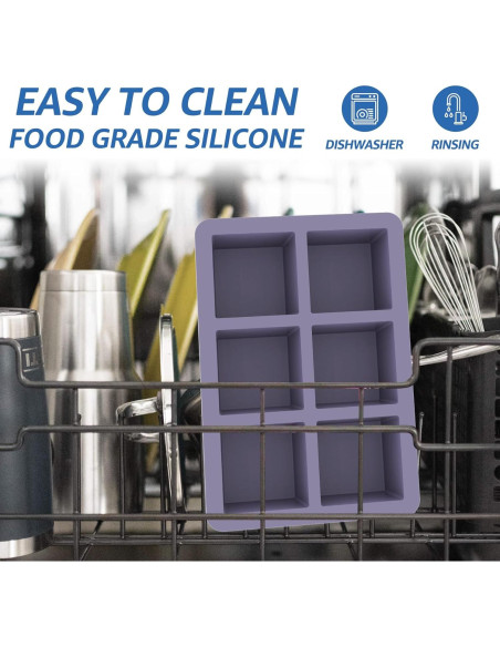 Bandeja de Hielo de Silicona Mossime 2 Piezas 5cm Cuadrados