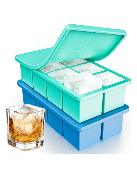 Bandeja de Hielo Grande Lxndaser 2 Piezas Silicona 5.08 cm