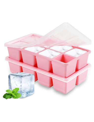 Bandejas de Hielo Grandes Jrisbo 2 Piezas Silicona 16 Cubos