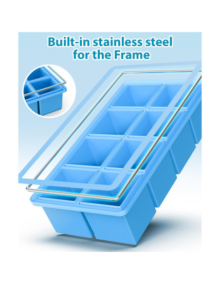 Bandeja de Hielo Grande Lxndaser 2 Piezas Silicona 5.08 cm