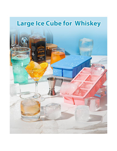 Bandeja de Hielo Grande Lxndaser 2 Piezas Silicona 5.08 cm