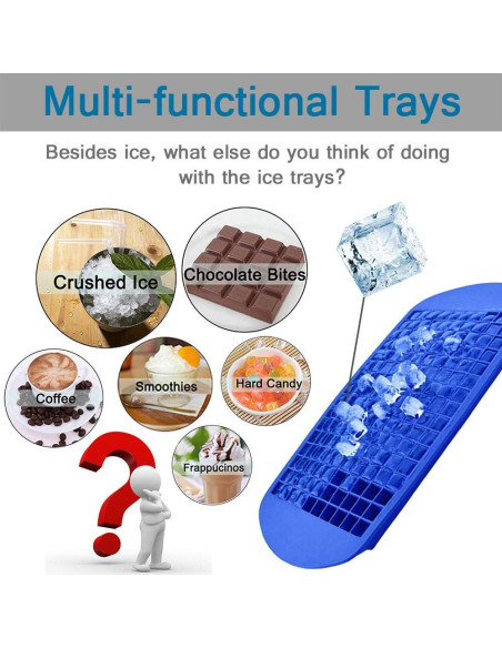 Bandejas de Hielo Mini LeeYean 3 Pack Silicona 160 Cubos