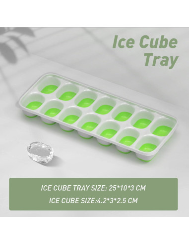 Bandeja de Hielo ChefAide con Tapa, 4 Paquetes, 56 Cubos