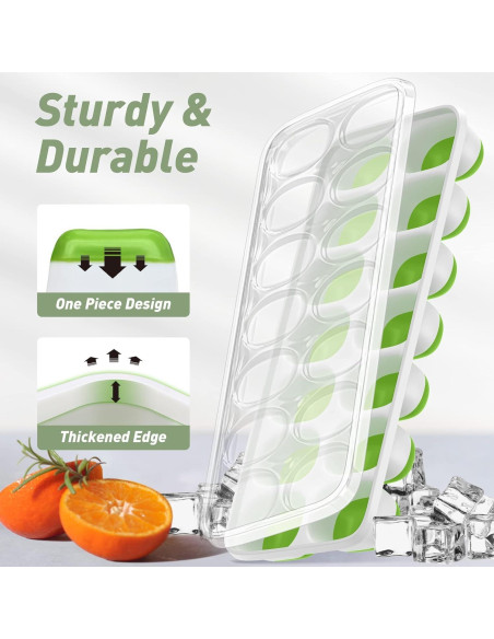 Bandeja de Hielo ChefAide con Tapa, 4 Paquetes, 56 Cubos