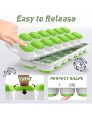 Bandeja de Hielo ChefAide con Tapa, 4 Paquetes, 56 Cubos