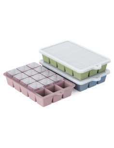 Bandeja de Hielo de Silicona HANCELANT 3 Pack con Tapa