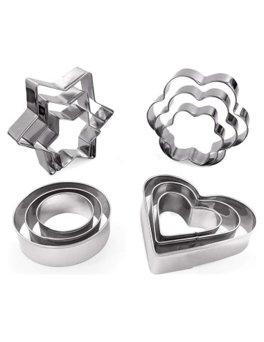 Juego de Cortadores de Galletas MCIGICM 12PCS Acero Inoxidable