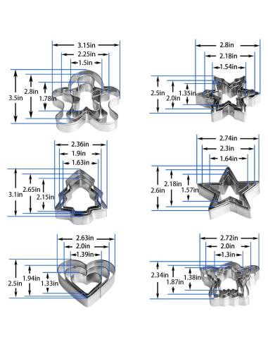 Juego de Cortadores de Galletas de Navidad YXCLIFE - 18 Piezas