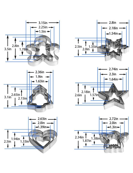 Juego de Cortadores de Galletas de Navidad YXCLIFE - 18 Piezas