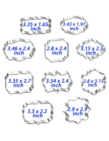 Cortadores de Galletas Kanehosi 10 Piezas Acero Inoxidable