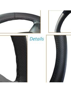 Funda de Volante de Coche Onerbuy Cuero 38 cm DIY Antideslizante 2