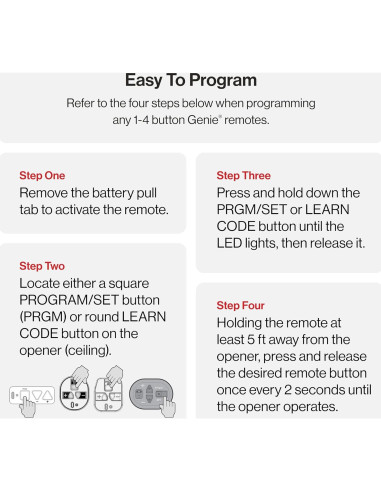 Control Remoto Genie G1T para Puerta de Garaje - Intellicode