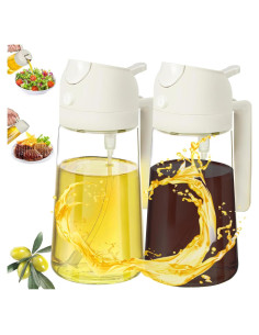 Rociador de Aceite 2 en 1 Reluhe, Vidrio 473 ml, 2 Pack