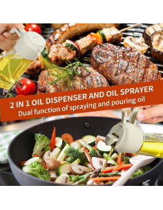 Rociador de Aceite 2 en 1 Reluhe, Vidrio 473 ml, 2 Pack 2