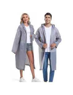 Chaquetas de Lluvia Reutilizables Borogo para Adultos - Gris