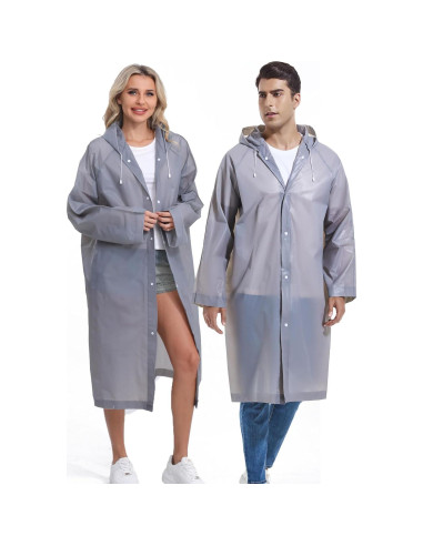 Chaquetas de Lluvia Reutilizables Borogo para Adultos - Gris