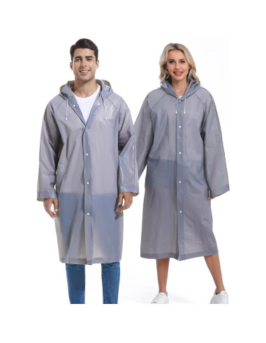 Chaquetas de Lluvia Reutilizables Borogo para Adultos - Gris