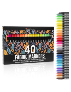 Marcadores de Tela Zenacolor 40 Unidades Punta Fina No Tóxicos