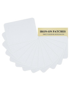 12 Parches de Tela Algodón J.CARP para Planchar - Blanco 10.5x7.5 cm