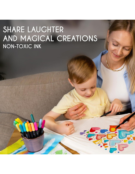 Marcadores de Tela Zenacolor 40 Unidades Punta Fina No Tóxicos