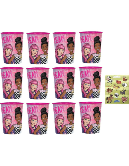 Paquete Fiesta Cumpleaños Barbie Dream 12 Vasos Reutilizables