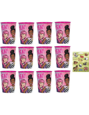 Paquete Fiesta Cumpleaños Barbie Dream 12 Vasos Reutilizables