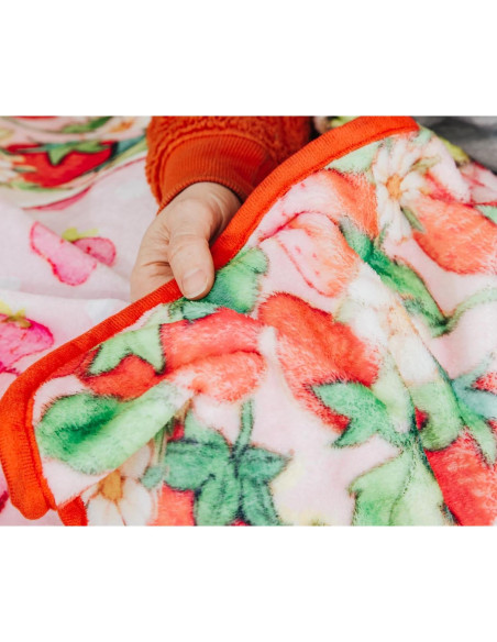 Manta Raschel Silver Buffalo Pastel de Fresa 152x114 cm