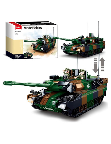 Tanque Militar Sluban Leopard 2A5/2A4 766 Piezas 2 Minifiguras