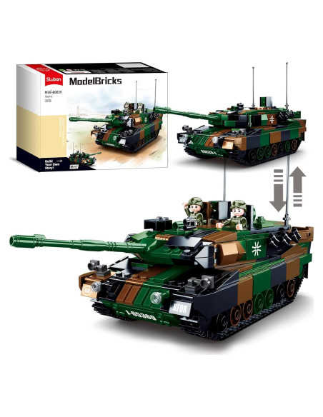 Tanque Militar Sluban Leopard 2A5/2A4 766 Piezas 2 Minifiguras