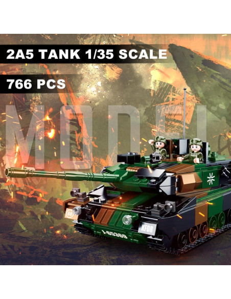 Tanque Militar Sluban Leopard 2A5/2A4 766 Piezas 2 Minifiguras
