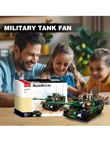 Tanque Militar Sluban Leopard 2A5/2A4 766 Piezas 2 Minifiguras