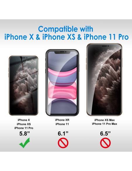 Protector de Pantalla Privado JETech para iPhone 11 Pro/XS/X 5.8"