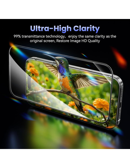 3 Protectores de Pantalla Vidrio Templado Fonowlo iPhone 16 Pro Max