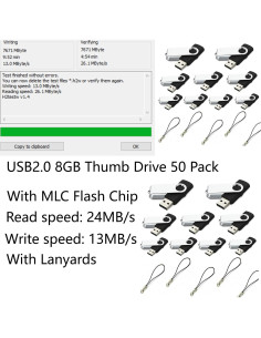 Unidad Flash USB 8GB Mokaabb U804 50 Paquete Negro 2