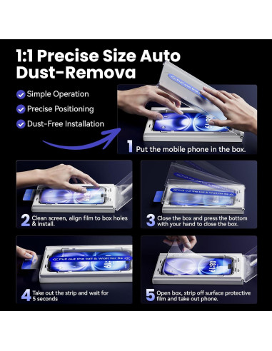 3 Protectores de Pantalla Vidrio Templado Fonowlo iPhone 16 Pro Max