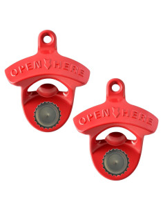 Abrebotellas Magnético Jumiok Montado en Pared Rojo - 2 Pcs