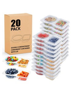20 Recipientes Reutilizables para Salsas y Bocadillos RWSEFK