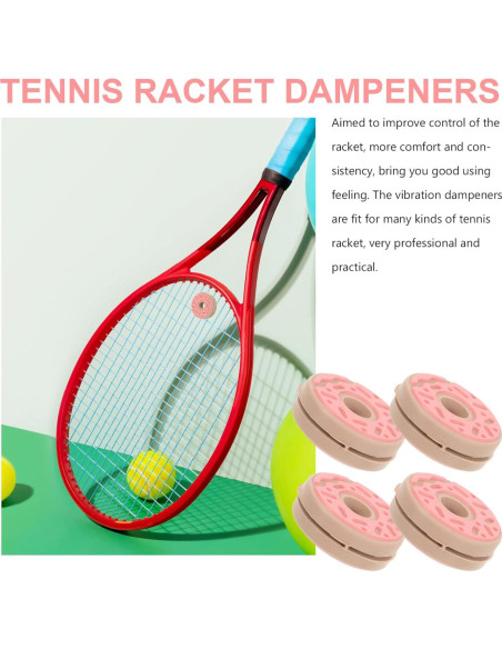 4 Amortiguadores de Vibración para Raqueta de Tenis Silicona