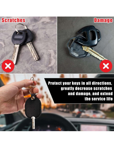 Funda de Llave de Coche de Cuero PU 2 Piezas - Soporte Vintage