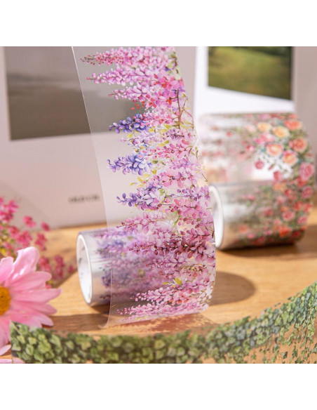 3 Rollos de Cinta Washi Floral Yajuo 5cm x 2m para Manualidades