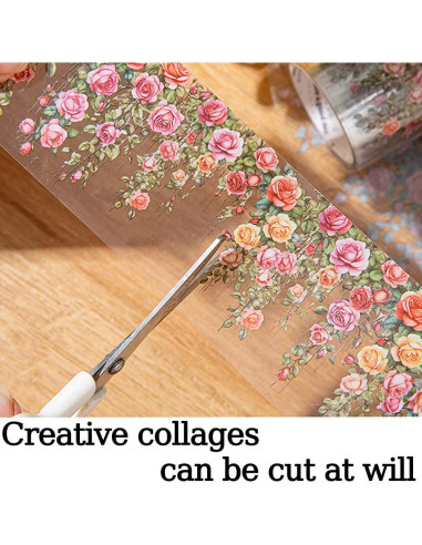 3 Rollos de Cinta Washi Floral Yajuo 5cm x 2m para Manualidades