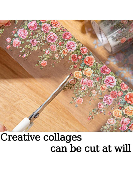 3 Rollos de Cinta Washi Floral Yajuo 5cm x 2m para Manualidades