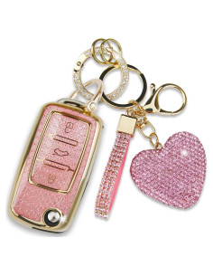 Cubierta de llavero Simocky para VW Rosa 3 botones - Protección total