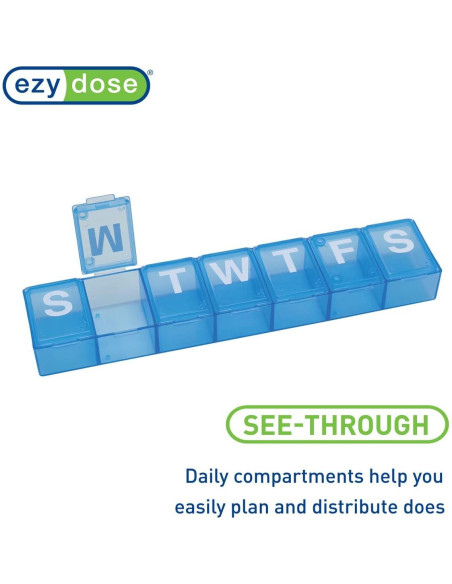 Organizador de Pastillas Semanal Ezy Dose Mediano Azul