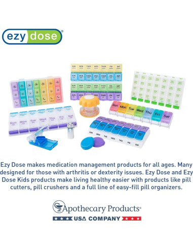 Organizador de Pastillas Semanal Ezy Dose Mediano Azul