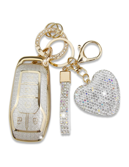 Cubierta de llavero Simocky para Ford 5 botones - Blanco